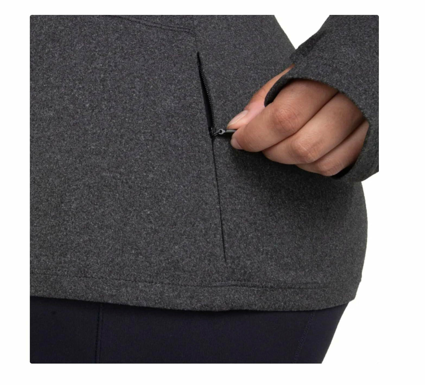Spyder Active Women's Peached Jersey Long Sleeve Top with Thumbholes (US, Alpha, X-Large, Regular, Regular, Black Heather)