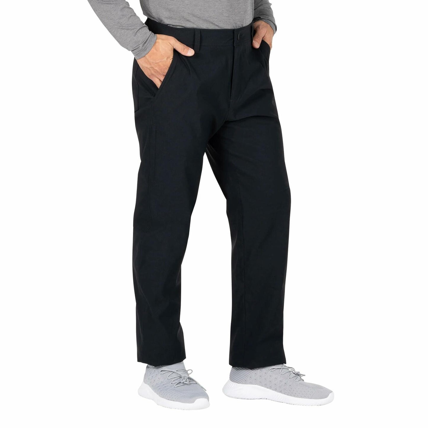 Gerry Men's Water Resistant Fleece Lined Stretch Pants with Zip Pockets and Adjustable Hem, Black (40W x 32L)