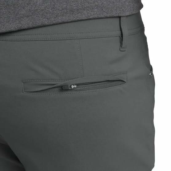 Weatherproof Vintage Men’s Tech Pants – Water-Resistant Stretch Performance Pants with Flex Waistband, Straight Fit (Gray, 32x34)