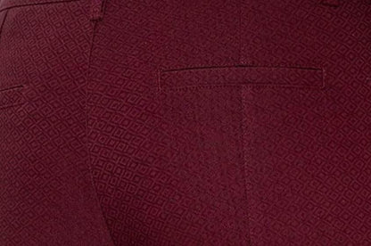Mario Serrani Women's Pull On Pants, Textured, Black, Large (US, Alpha, Medium, Regular, Regular, Burgundy)