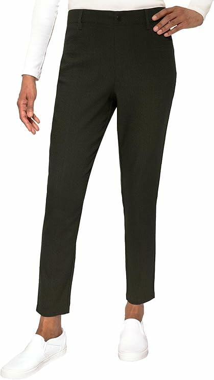 Mario Serrani Women's Pull On Pants, Textured (US, Alpha, X-Large, Regular, Regular, Green)