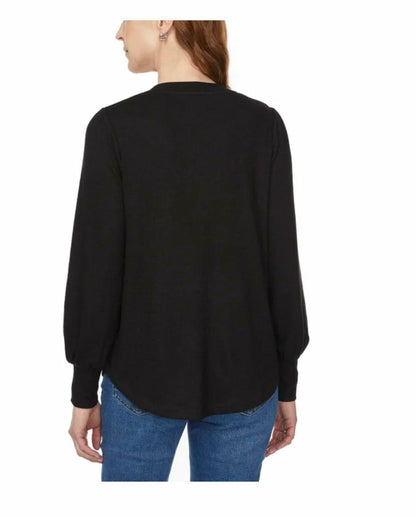 Buffalo David Bitton Women's Long Sleeve Cozy V-Neck Top (US, Alpha, XX-Large, Regular, Regular, Black)