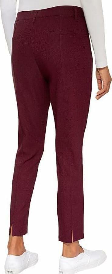 Mario Serrani Women's Pull On Pants, Textured, Black, Large (US, Alpha, Medium, Regular, Regular, Burgundy)