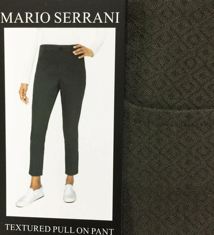 Mario Serrani Women's Textured Pull On Pants (US, Alpha, Medium, Regular, Regular, Green)