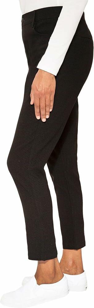 Mario Serrani Women's Textured Pull On Pants (Black, Medium)