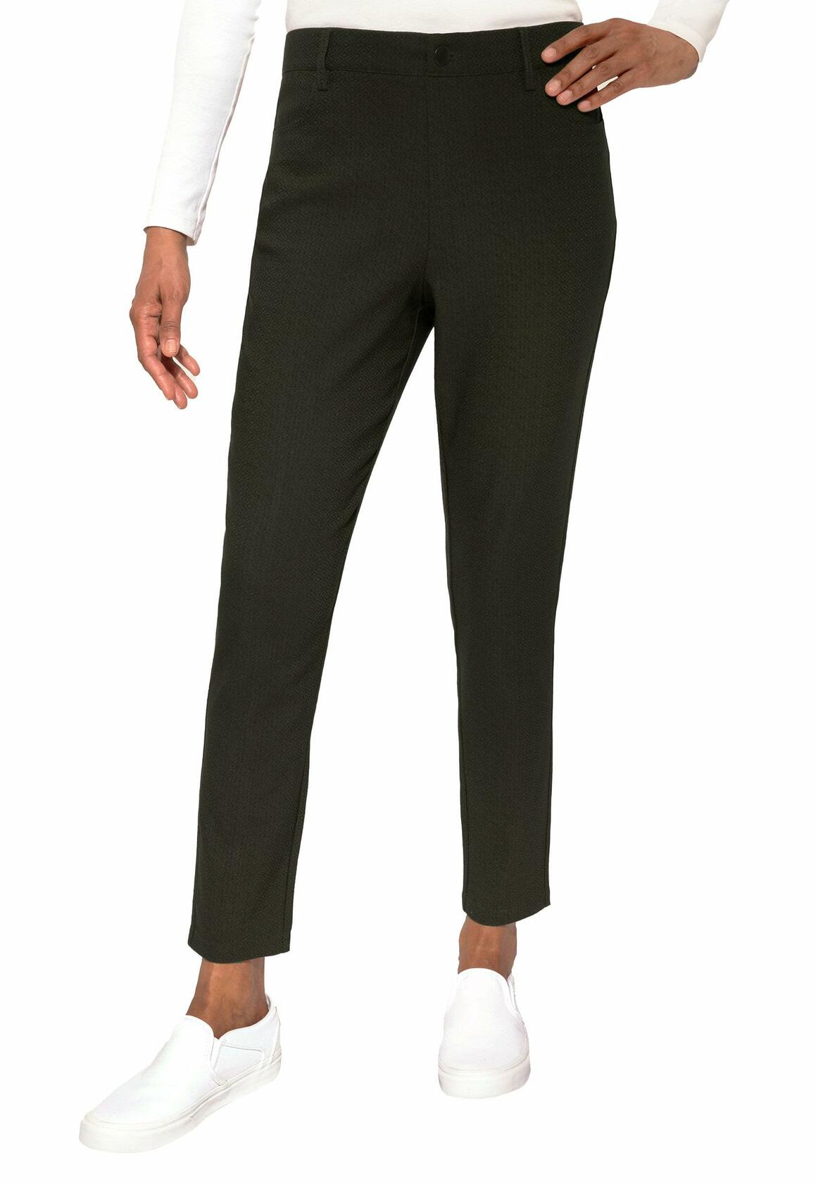 Mario Serrani Women's Textured Pull On Pants (US, Alpha, Medium, Regular, Regular, Green)