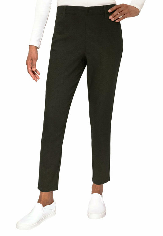 Mario Serrani Women's Textured Pull On Pants (US, Alpha, Medium, Regular, Regular, Green)