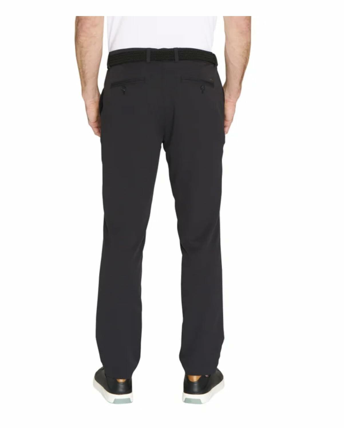 Greg Norman Men's Textured Performance Stretch Chino Pant (US, Waist Inseam, 32, 30, Regular, Regular, Black)