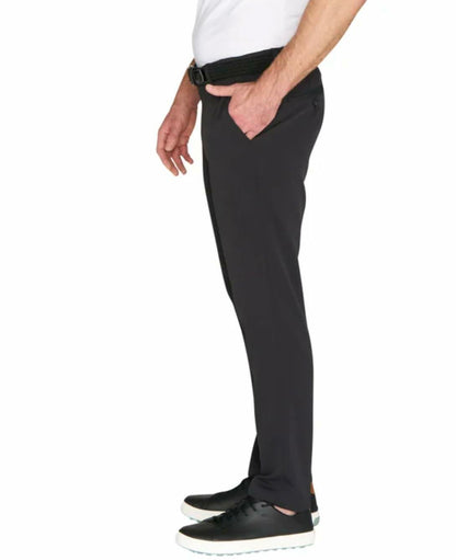 Greg Norman Men's Textured Performance Stretch Chino Pant (US, Waist Inseam, 32, 30, Regular, Regular, Black)