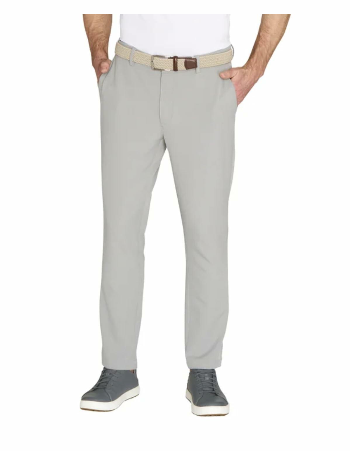 Greg Norman Men's Textured Performance Stretch Chino Pant (US, Waist Inseam, 32, 34, Regular, Regular, Gray)