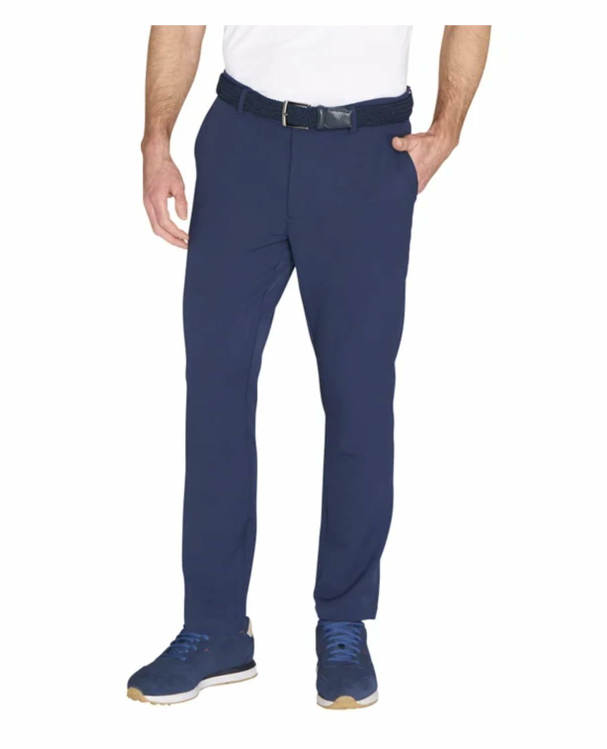 Greg Norman Men's Textured Performance Stretch Chino Pant (US, Waist Inseam, 30, 32, Regular, Regular, Blue)