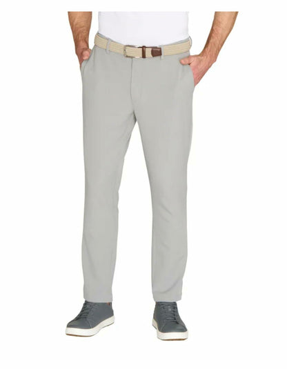 Greg Norman Men's Textured Performance Stretch Chino Pant (US, Waist Inseam, 30, 32, Regular, Regular, Gray)