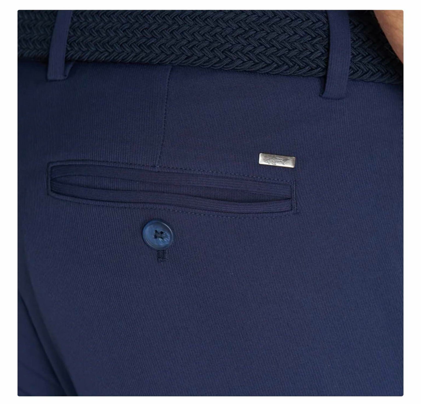 Greg Norman Men's Textured Performance Stretch Chino Pant (US, Waist Inseam, 30, 30, Regular, Regular, Blue)