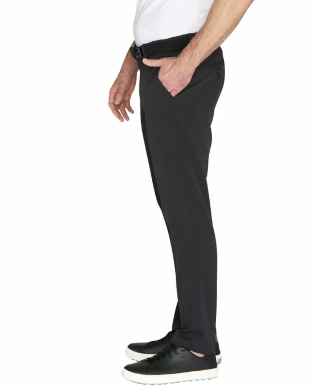 Greg Norman Men's Textured Performance Stretch Chino Pant (US, Waist Inseam, 30, 32, Regular, Regular, Black)