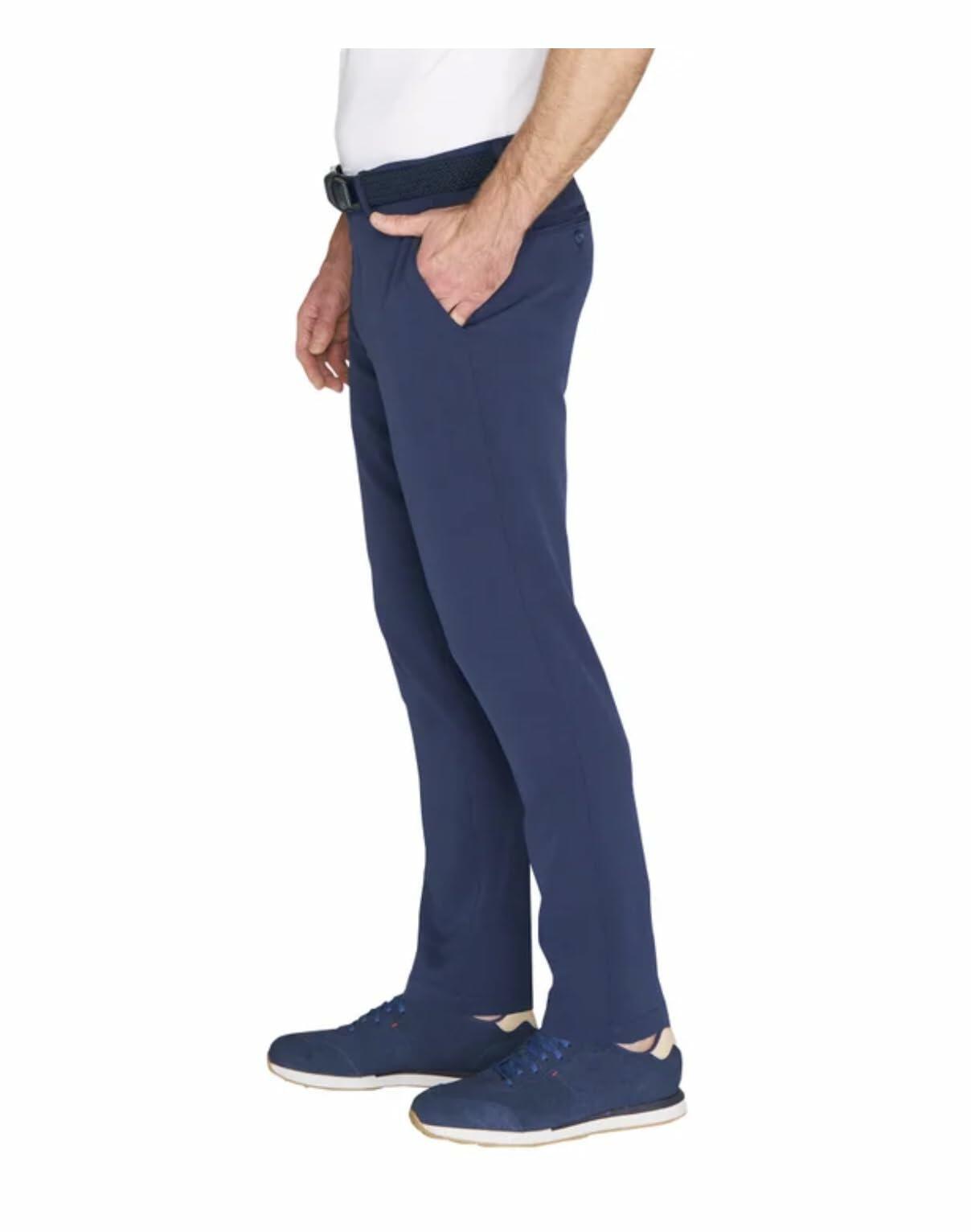 Greg Norman Men's Textured Performance Stretch Chino Pant (US, Waist Inseam, 30, 30, Regular, Regular, Blue)