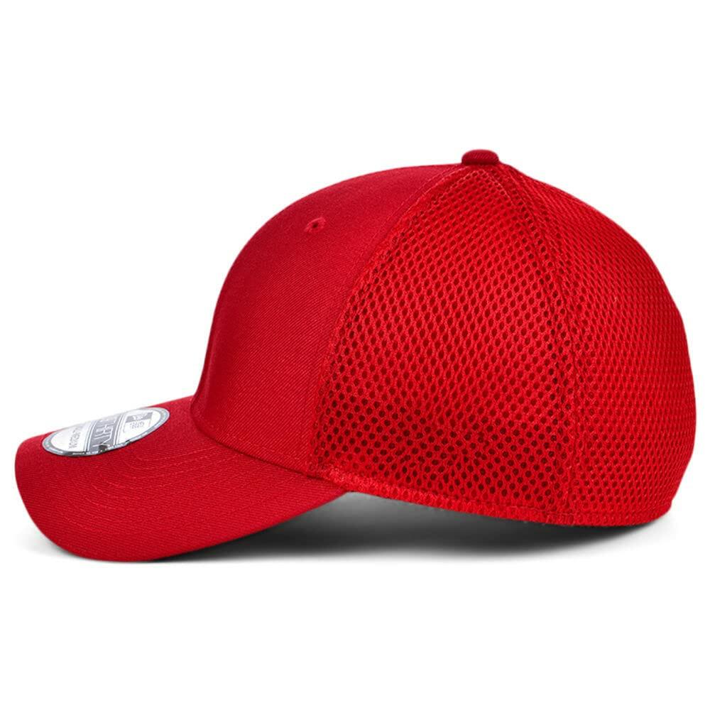 New Era Blank Custom 39THIRTY Stretch-Fitted Cap (US, Alpha, Small, Neo Red)