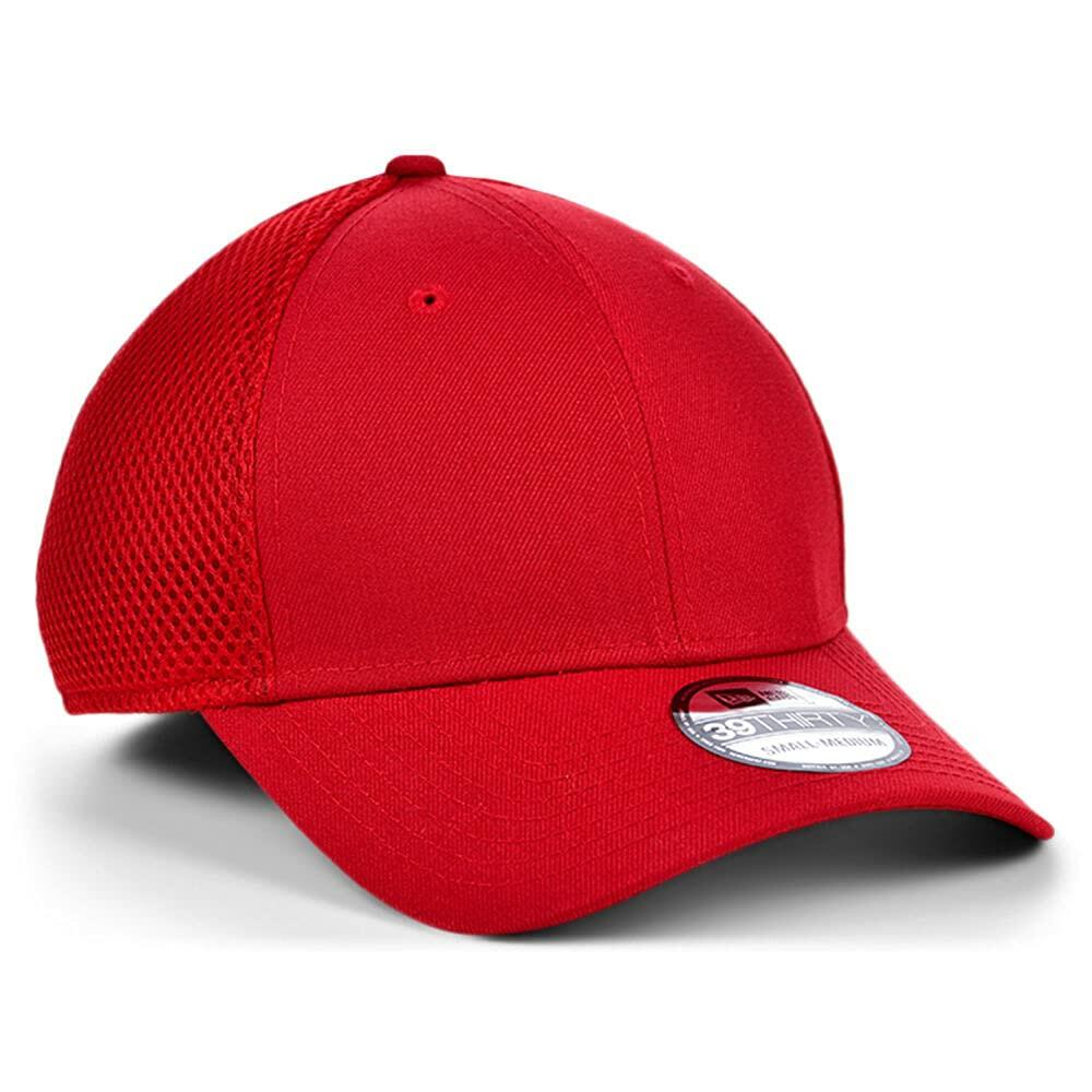 New Era Blank Custom 39THIRTY Stretch-Fitted Cap (US, Alpha, Small, Neo Red)