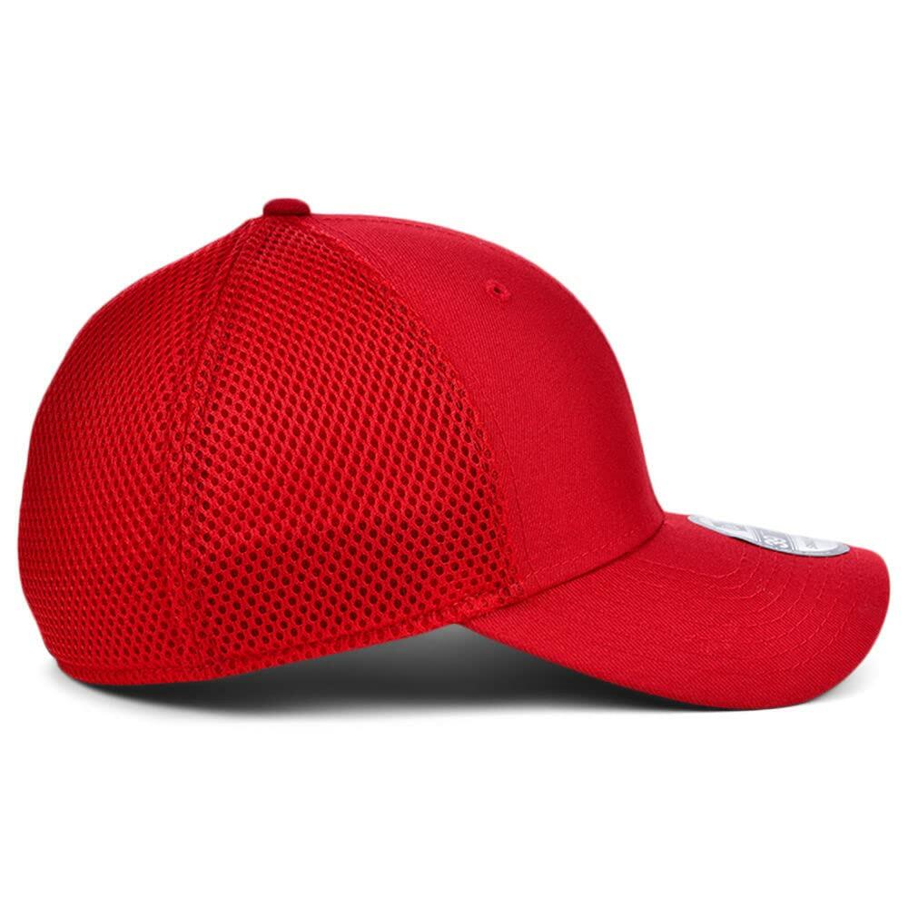 New Era Blank Custom 39THIRTY Stretch-Fitted Cap (US, Alpha, Small, Neo Red)