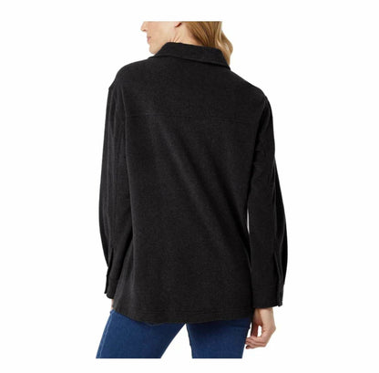 32 Degrees Heat Women's Relaxed Fit Long Sleeve Button-Up Shirt (US, Alpha, X-Large, Regular, Regular, Heather Black)