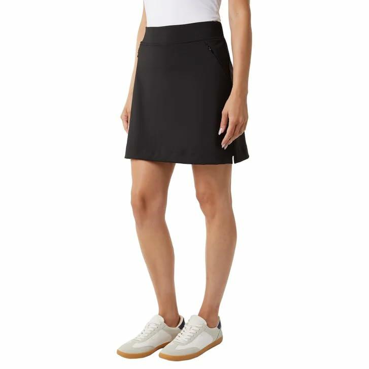 32 Degrees Women’s Skort with Inner Shorts, 2 Front Pockets, High Waist Athletic Tennis & Golf Skirt (Black, XX-Large)