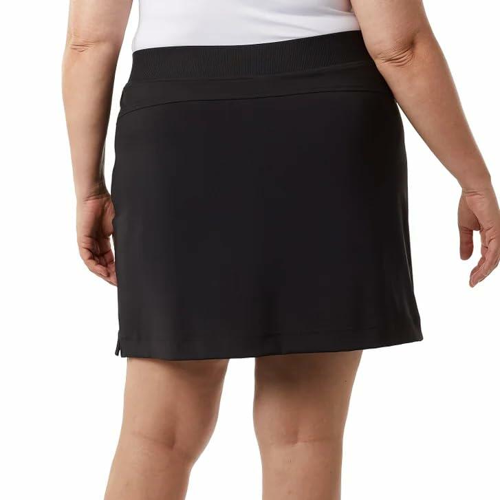 32 Degrees Women’s Skort with Inner Shorts, 2 Front Pockets, High Waist Athletic Tennis & Golf Skirt (Black, X-Large)
