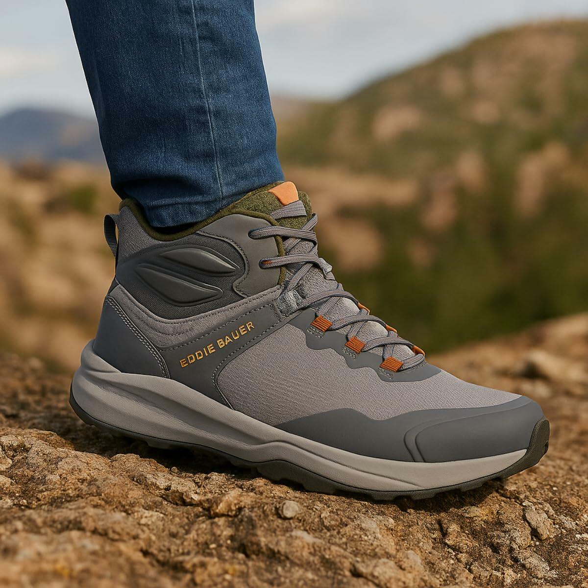 Eddie Bauer Men's Outdoor Sneaker Boot (GREY, 10, US Footwear Size System, Adult, Men, Numeric, Medium, 8)