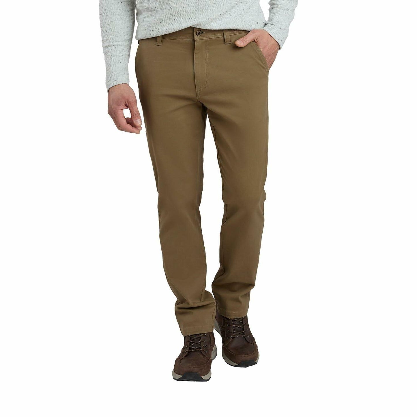 Weatherproof 5 Pocket Utility Work Pants for Men, Relaxed Fit Cotton Mens Travel Pants, Tactical Hiking Hunting Essentials - Brown 38W X 30L
