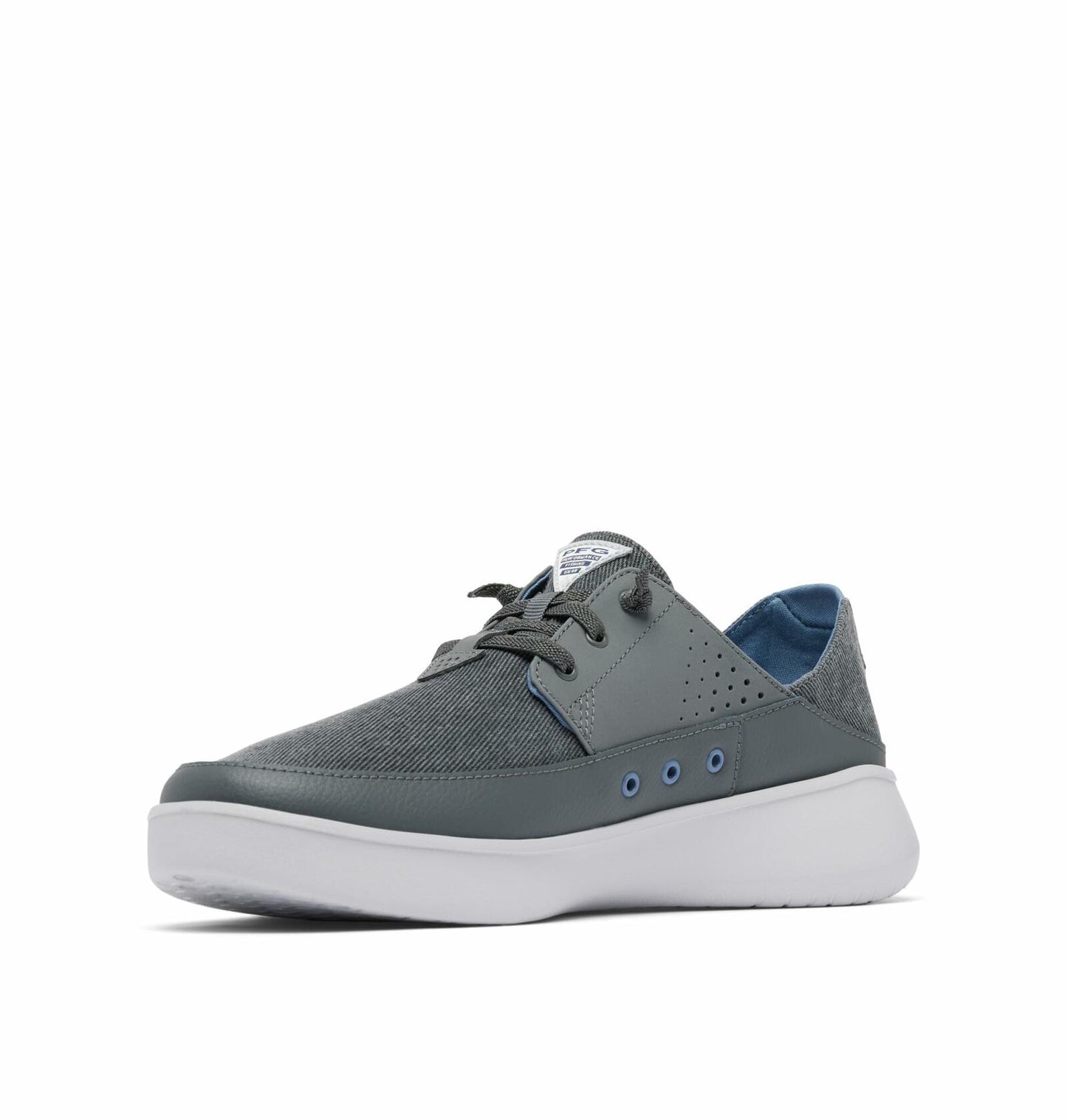 Columbia Mens PFG Boatside Relaxed Non Slip Boat Shoe, Grill/Mountain, 14