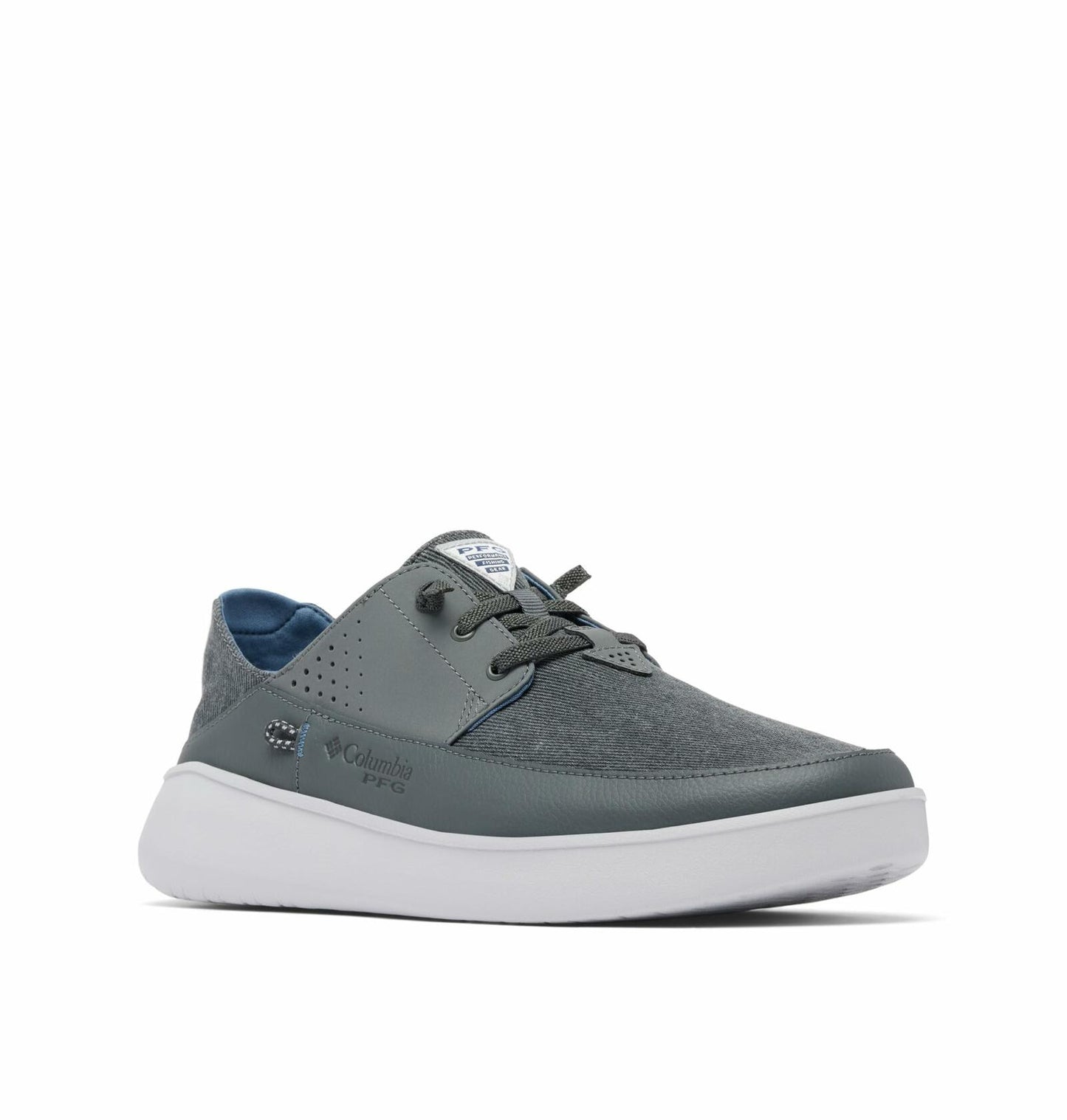 Columbia Mens PFG Boatside Relaxed Non Slip Boat Shoe, Grill/Mountain, 14