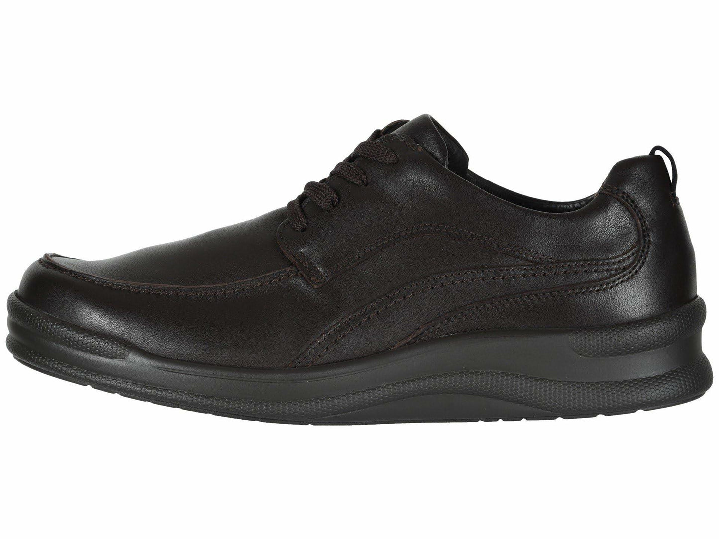 SAS® Move On Shoes for Men – Leather Upper – Detailed Stitch Pattern – Cushioned Collar – Round Toe Chocolate 7 M - Medium (D)
