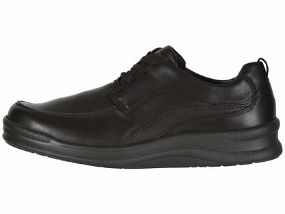 SAS® Move On Shoes for Men – Leather Upper – Detailed Stitch Pattern – Cushioned Collar – Round Toe Chocolate 7 M - Medium (D)