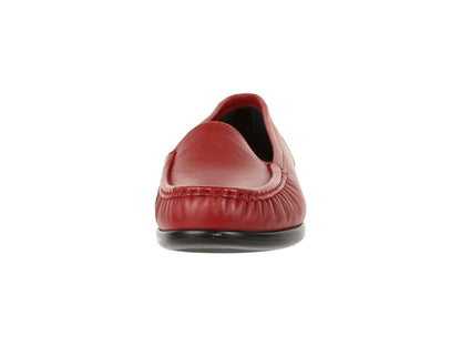 SAS® Simplify Comfort Loafers for Women – Tri-Pad® Comfort System – PU Construction - Supersoft® Red 6 WW - Double Wide (D)