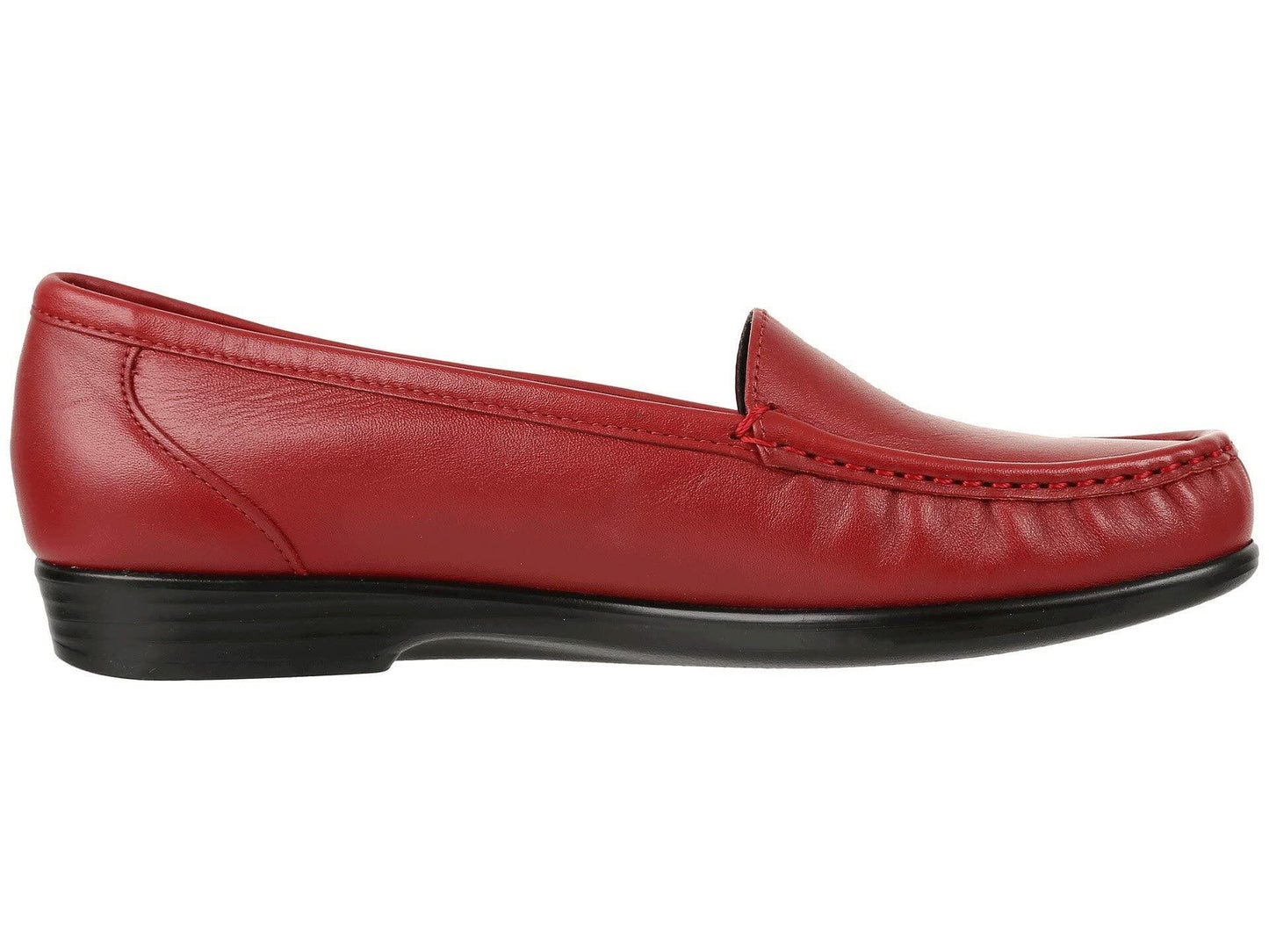 SAS® Simplify Comfort Loafers for Women – Tri-Pad® Comfort System – PU Construction - Supersoft® Red 6 WW - Double Wide (D)