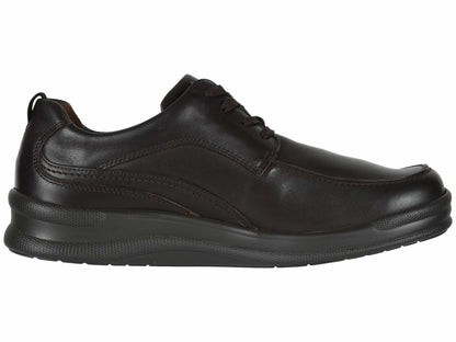 SAS® Move On Shoes for Men – Leather Upper – Detailed Stitch Pattern – Cushioned Collar – Round Toe Chocolate 7 M - Medium (D)