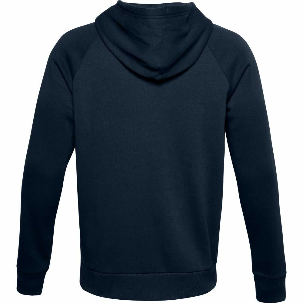 Under Armour Men's UA Rival Fleece Full Zip Hoodie , Academy Blue (408)/Onyx White , Medium