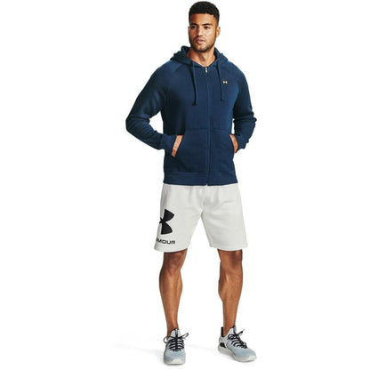 Under Armour Men's UA Rival Fleece Full Zip Hoodie , Academy Blue (408)/Onyx White , Medium