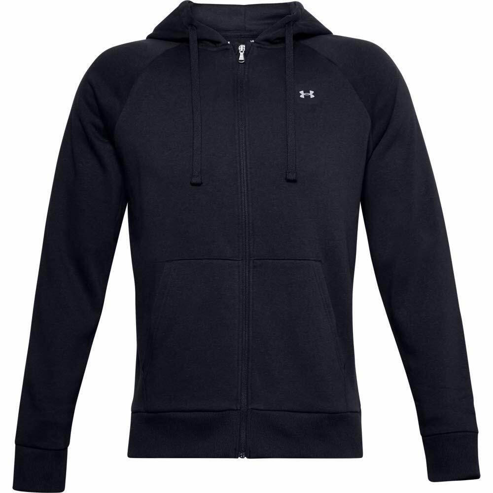 Under Armour Men's UA Rival Fleece Full Zip Hoodie , Black (001)/Onyx White , Medium