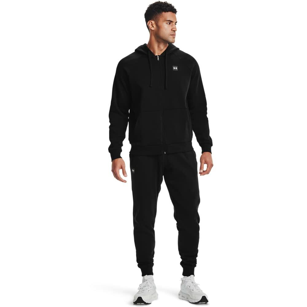 Under Armour Men's UA Rival Fleece Full Zip Hoodie , Black (001)/Onyx White , Medium