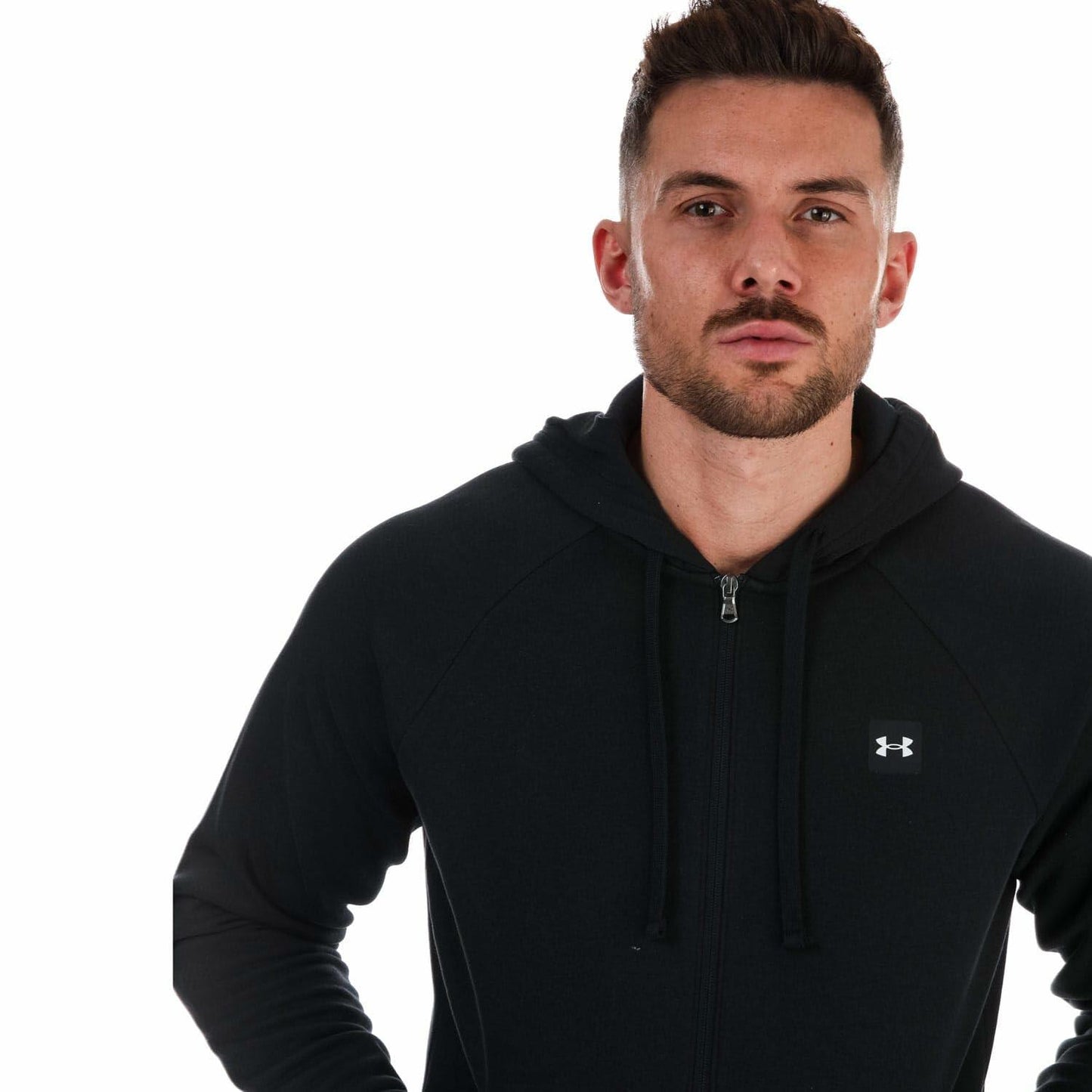 Under Armour Men's UA Rival Fleece Full Zip Hoodie , Black (001)/Onyx White , Small