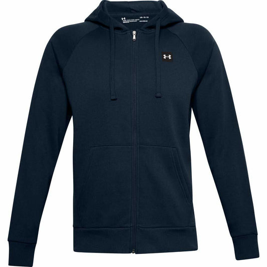Under Armour Men's UA Rival Fleece Full Zip Hoodie , Academy Blue (408)/Onyx White , Medium