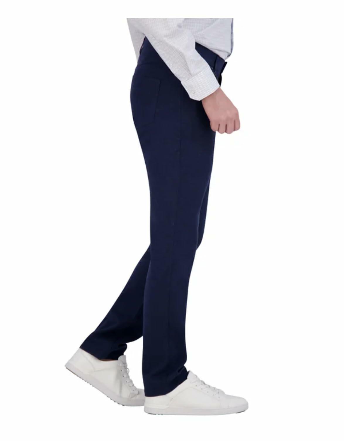 KIRKLAND Signature Men's Stretch Comfort Tapered Fit Brushed 5 Pocket Pant (US, Waist Inseam, 32, 34, Regular, Regular, Blue)