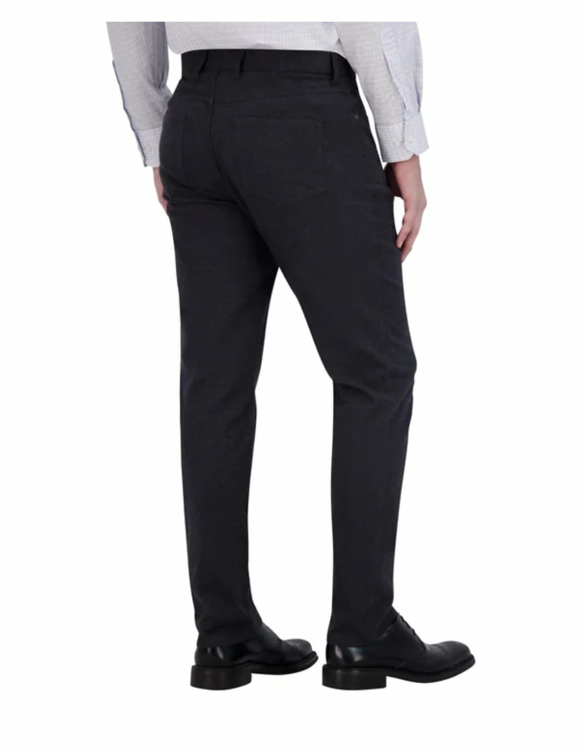 KIRKLAND Signature Men's Stretch Comfort Tapered Fit Brushed 5 Pocket Pant (US, Waist Inseam, 30, 30, Regular, Regular, Gray)