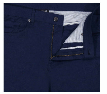KIRKLAND Signature Men's Stretch Comfort Tapered Fit Brushed 5 Pocket Pant (US, Waist Inseam, 32, 30, Regular, Regular, Blue)