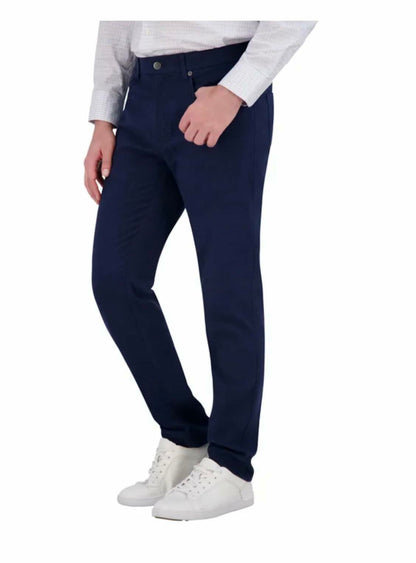 KIRKLAND Signature Men's Stretch Comfort Tapered Fit Brushed 5 Pocket Pant (US, Waist Inseam, 34, 30, Regular, Regular, Blue)