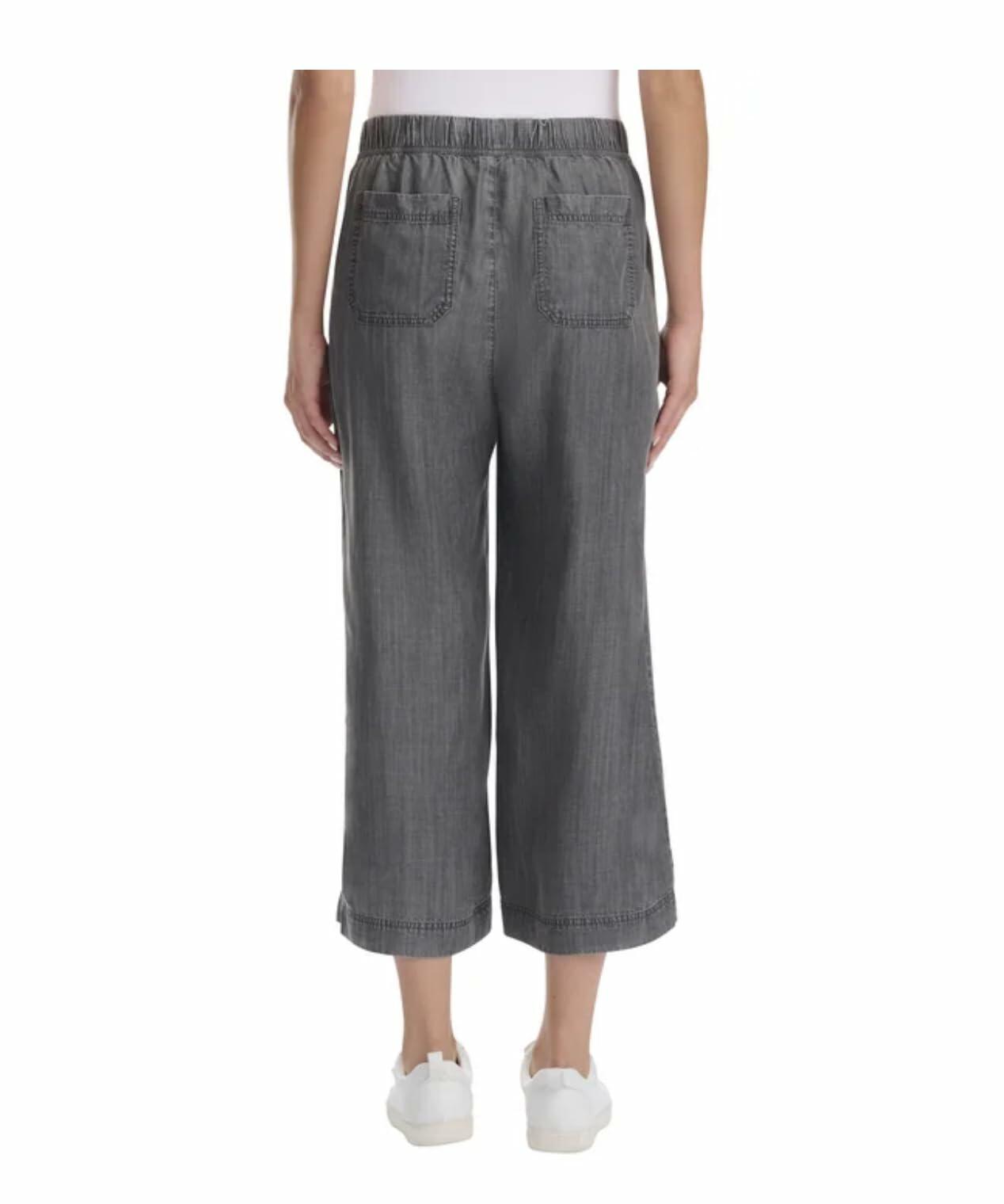 Splendid Women's Pull-On Wide Leg Crop Ankle Pant (US, Alpha, XX-Large, Regular, Regular, Black)