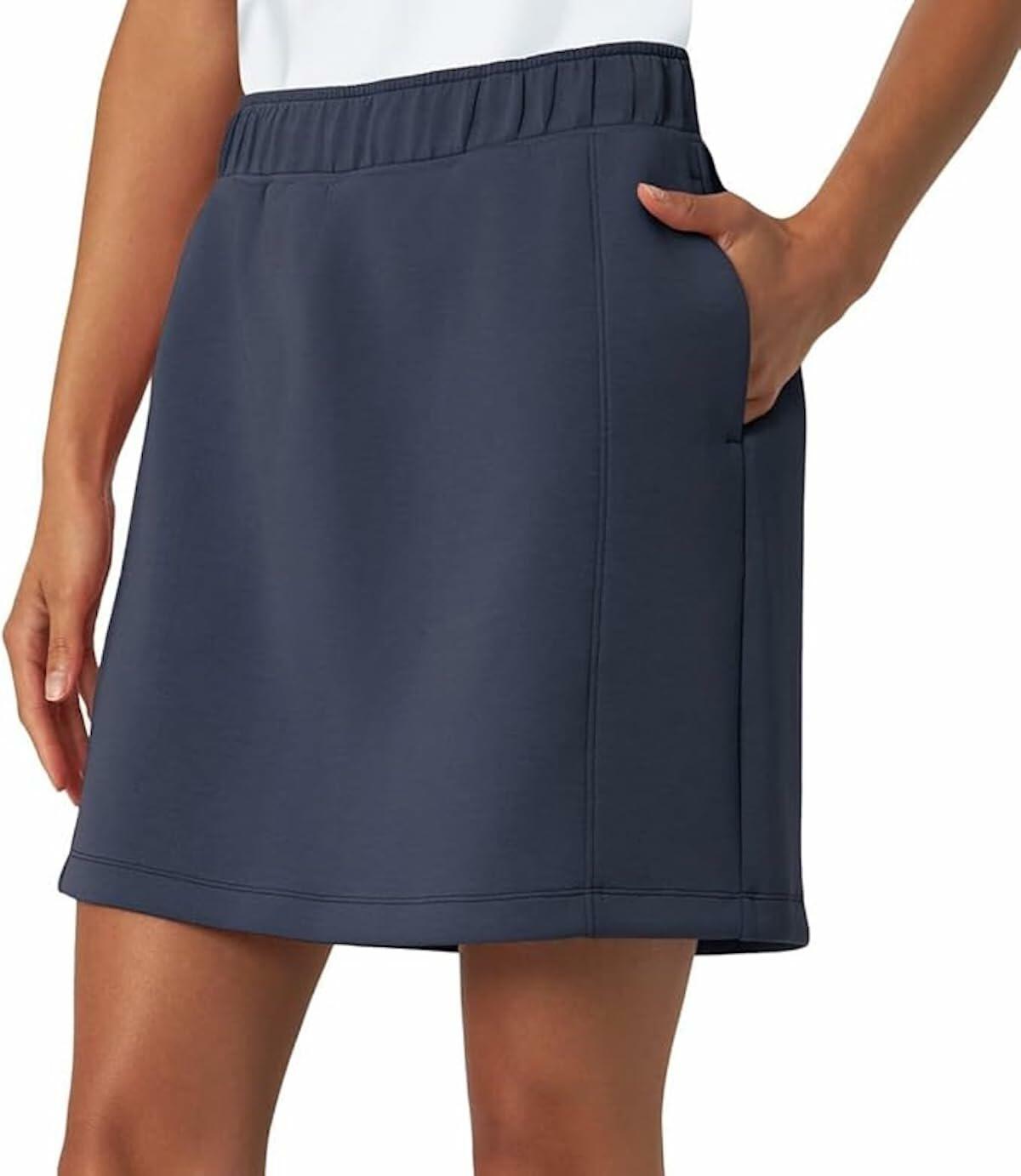 Mondetta Women's Moisture Wicking High Rise Walking Athletic Skort with Pockets (US, Alpha, XX-Large, Regular, Regular, Navy (Blue))