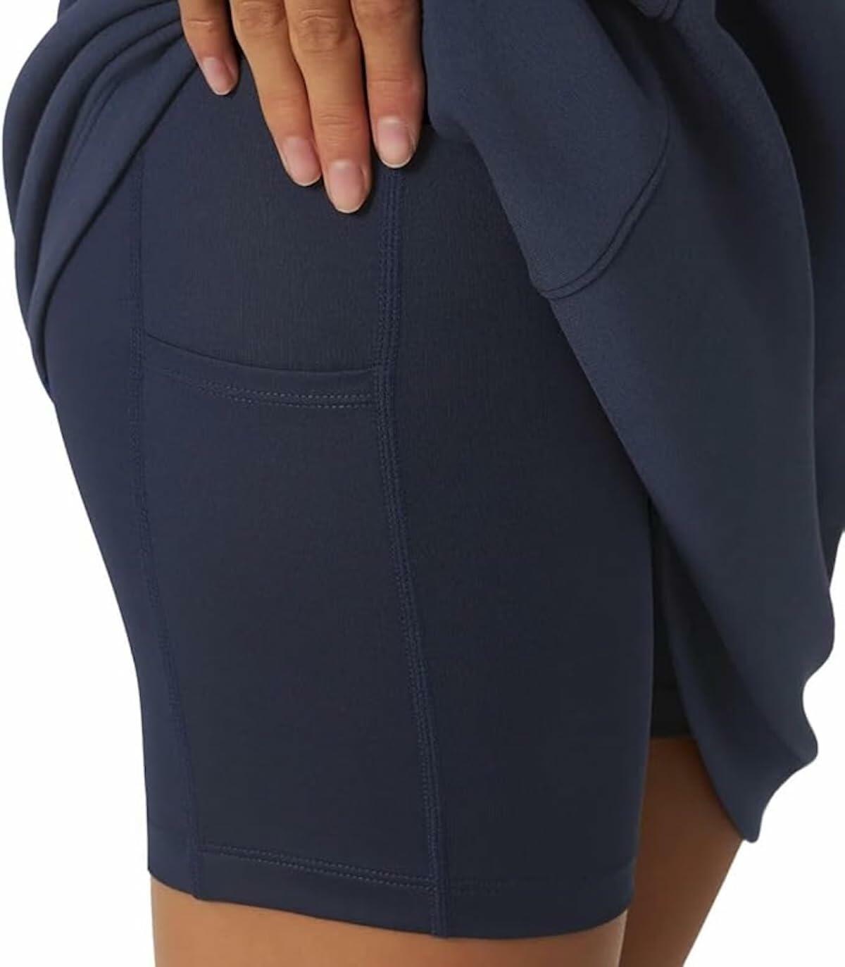 Mondetta Women's Moisture Wicking High Rise Walking Athletic Skort with Pockets (US, Alpha, XX-Large, Regular, Regular, Navy (Blue))