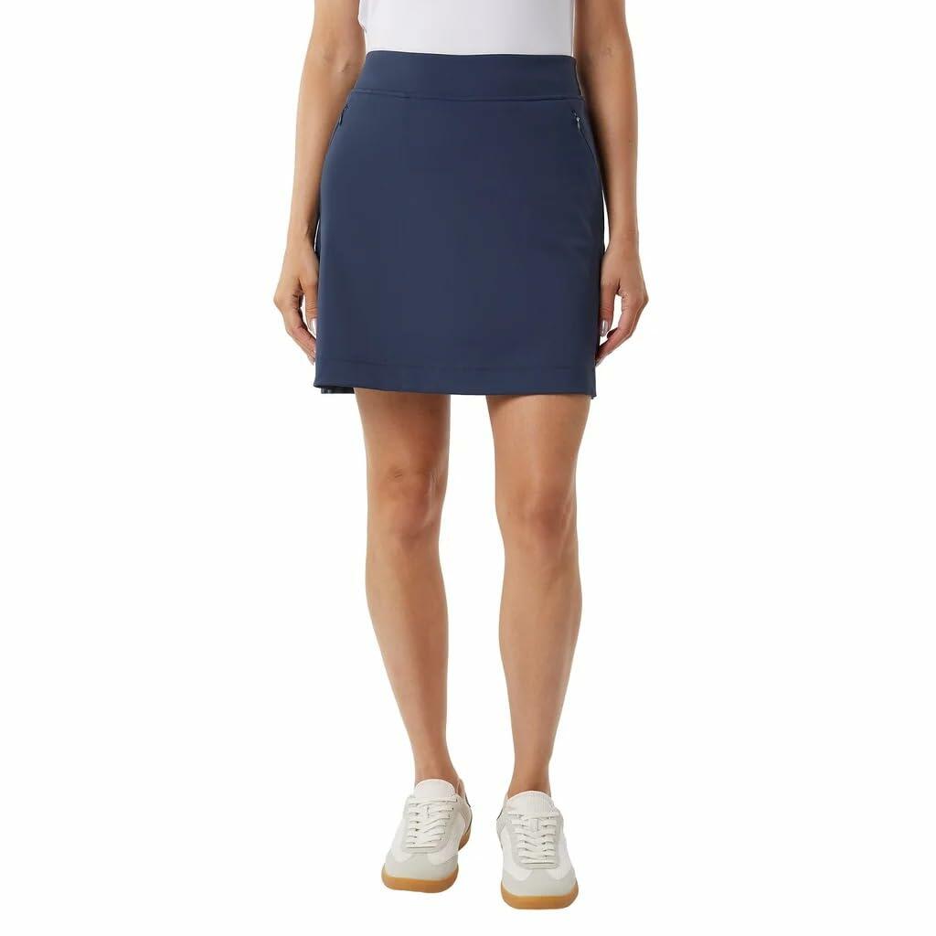 32 Degrees Women’s Skort with Inner Shorts, 2 Front Pockets, High Waist Athletic Tennis & Golf Skirt (Blue, XX-Large)