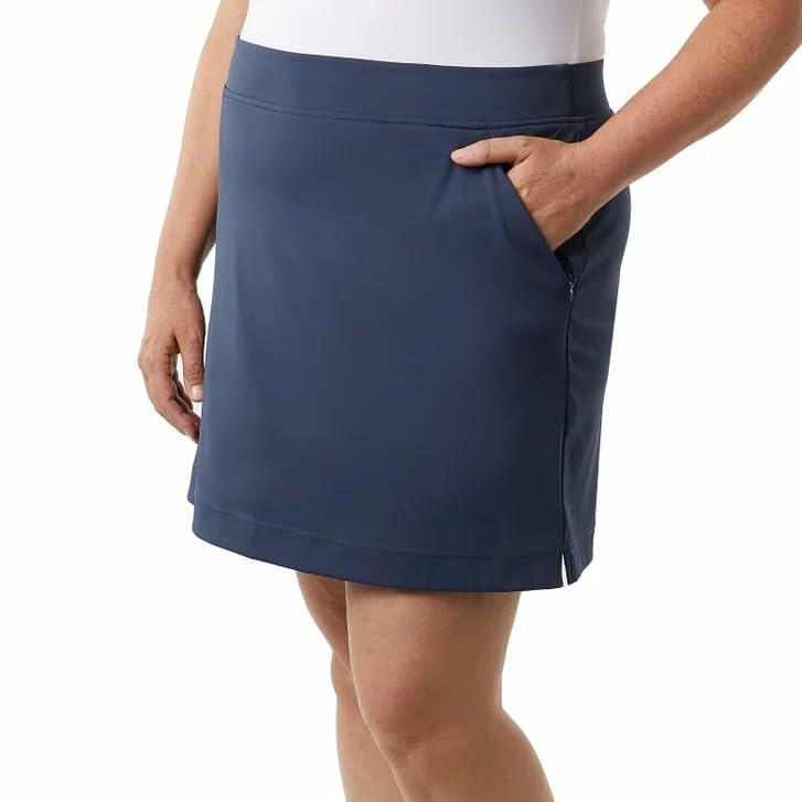 32 Degrees Women’s Skort with Inner Shorts, 2 Front Pockets, High Waist Athletic Tennis & Golf Skirt (Blue, XX-Large)