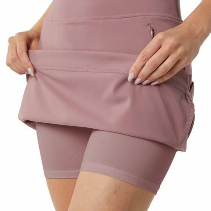32 Degrees Women’s Skort with Inner Shorts, 2 Front Pockets, High Waist Athletic Tennis & Golf Skirt (Pink, Large)
